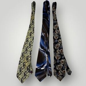 J Garcia Neckties 3pc Bundle Abstract Silk Ties Mens Fashion‎ Accessory